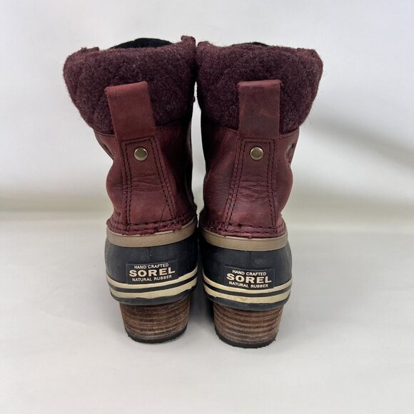 Sorel Slimpack II Lace Waterproof Boots Maroon Black Women’s Size 7 - Picture 4 of 9